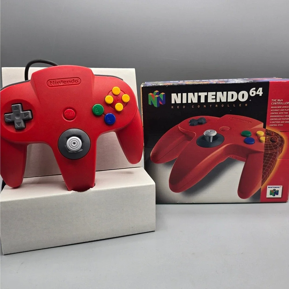 Nintendo 64 N64 Controller Red Original‎ OEM Wired Gamepad with Box NUS-005
